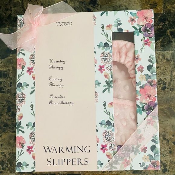 Spa Whimsy Warming Slippers ONE SIZE Pink Aromatherapy Footcare Intimates New - Picture 1 of 2